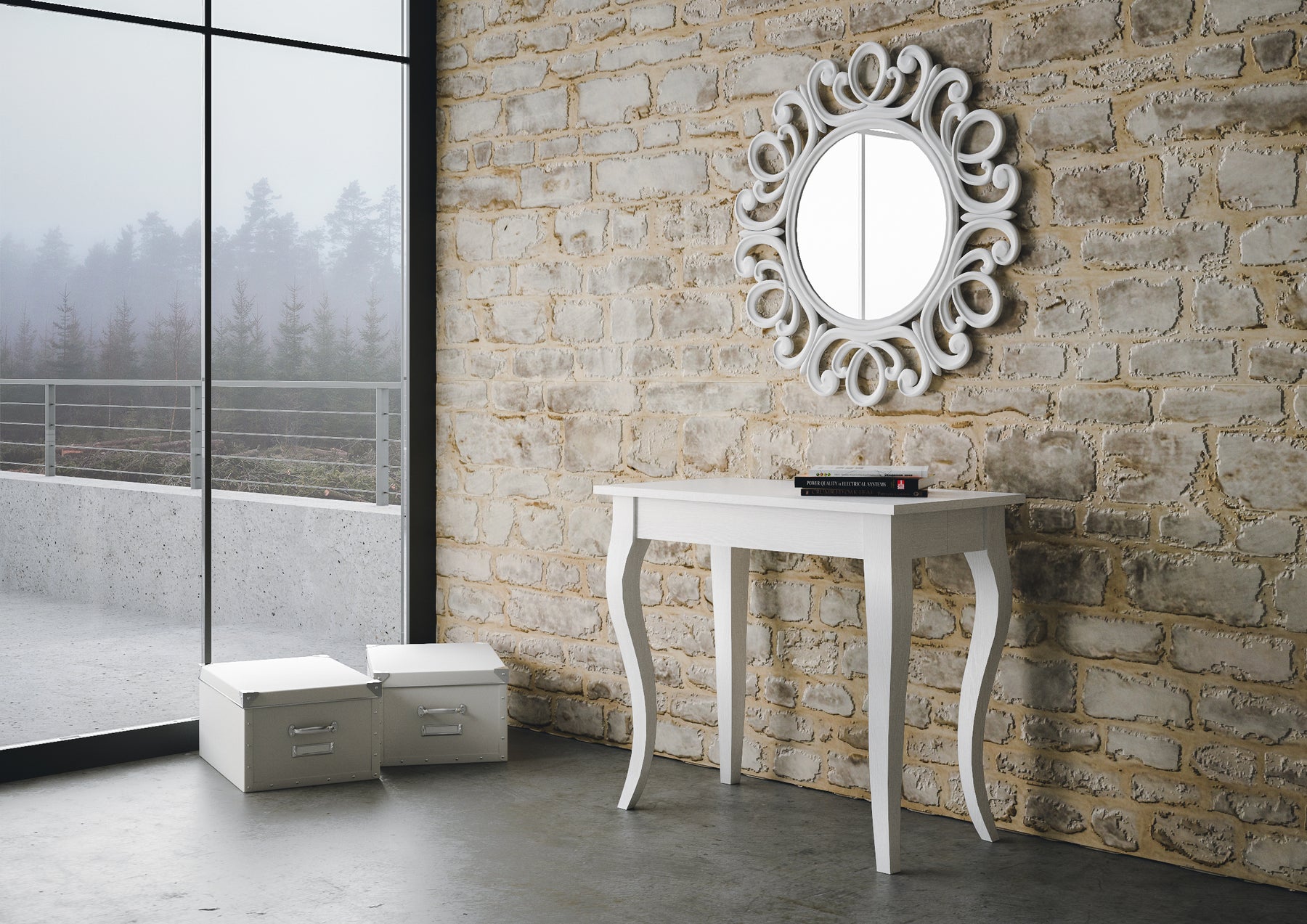 Consolle allungabile bianco frassino Borbera 90x48 cm - fino a 204 cm