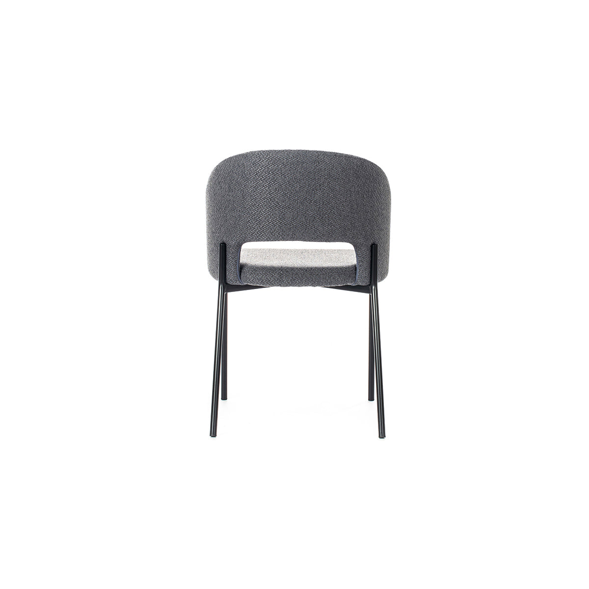 Set 2 sedie in tessuto grigio antracite per soggiorno Chiona