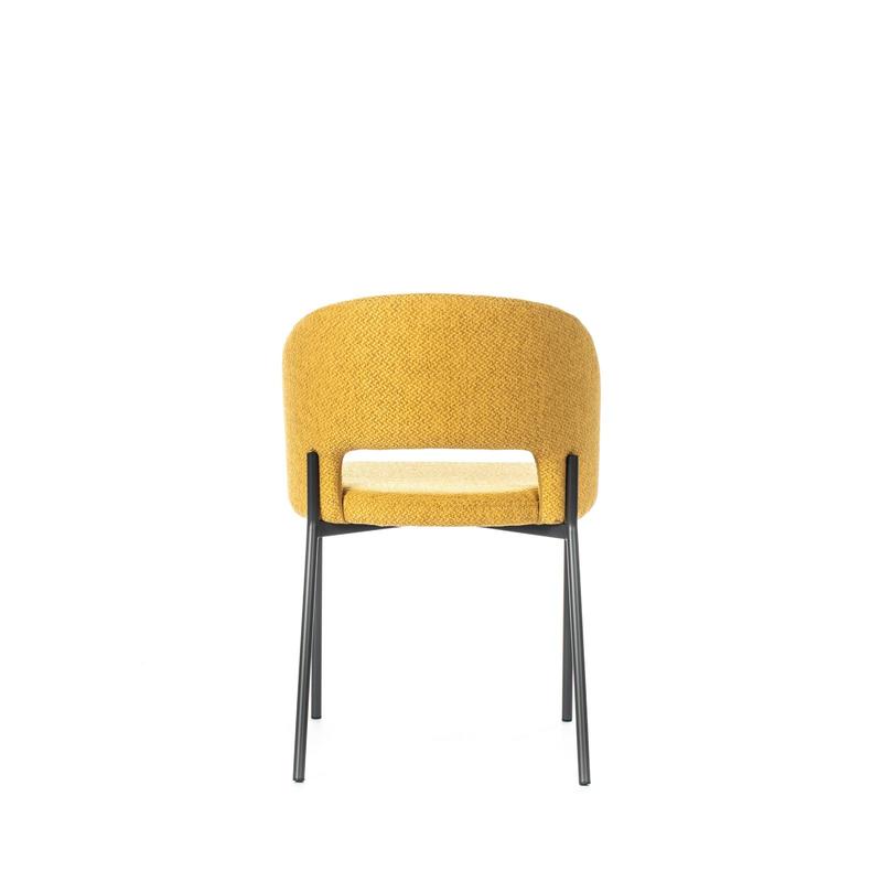 Set 2 sedie in tessuto giallo per soggiorno Chiona