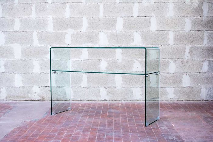 Consolle in vetro curvato Fiumarella 120x40 cm