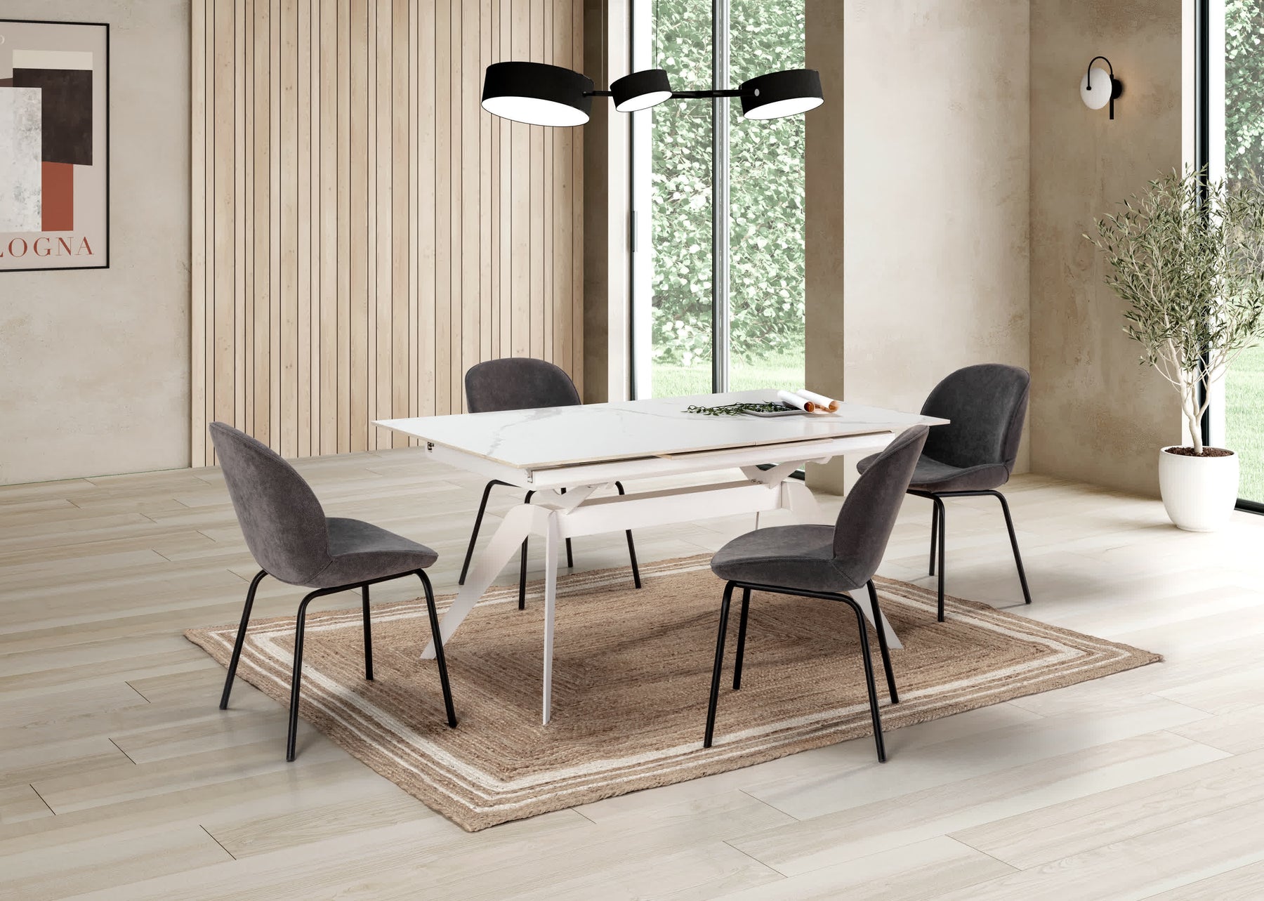 Tavolo estensibile da 6/8 persone in ceramica Lula 160/220x76 cm