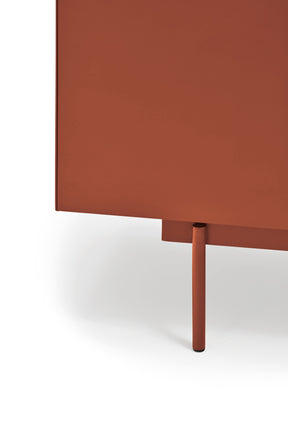 Credenza 2 ante 2 cassetti legno rovere e terracotta Otto di Teulat 100x120 cm