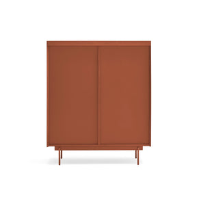 Credenza 2 ante 2 cassetti legno rovere e terracotta Otto di Teulat 100x120 cm