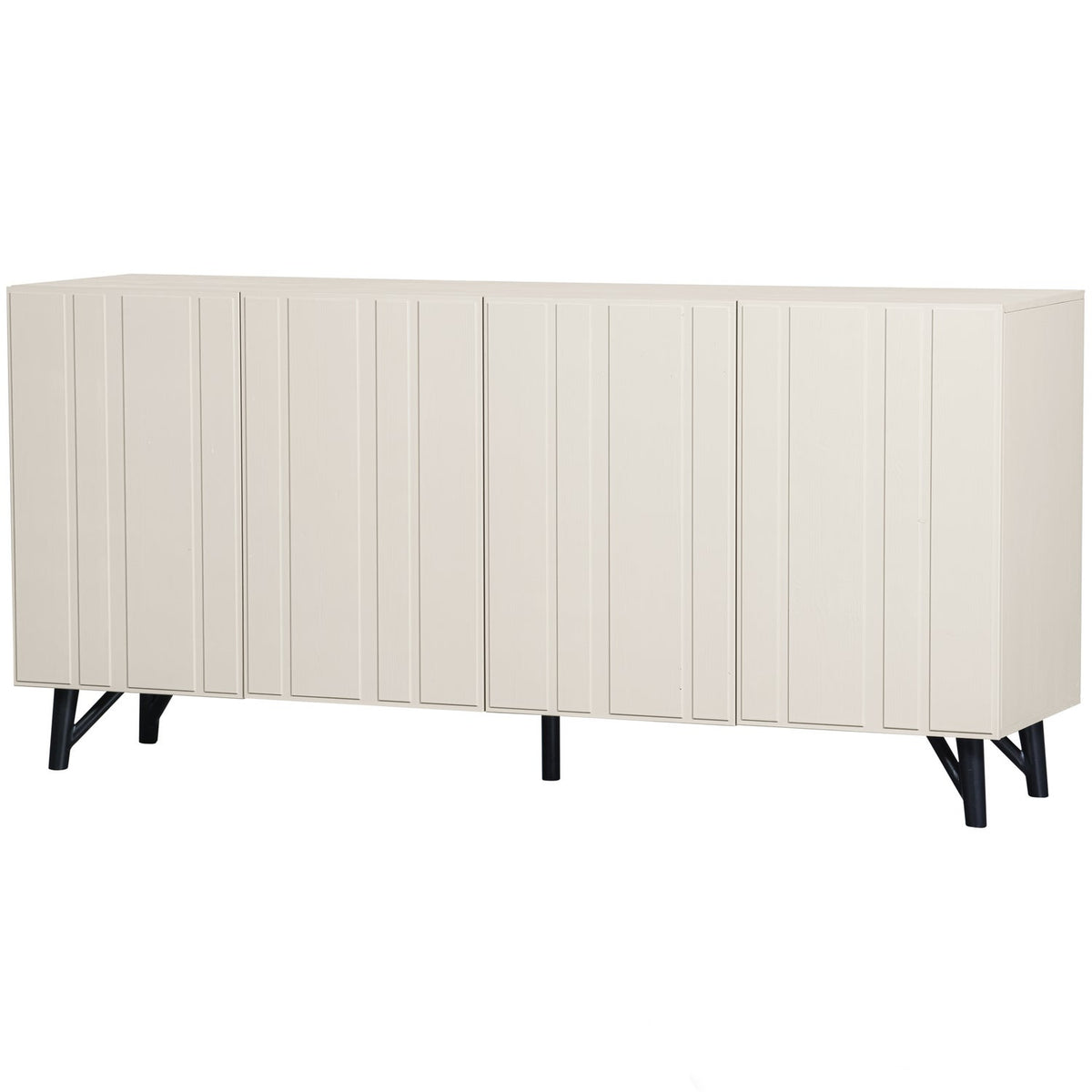 Credenza in legno di pino bianco nebbia Miller 85x181 cm