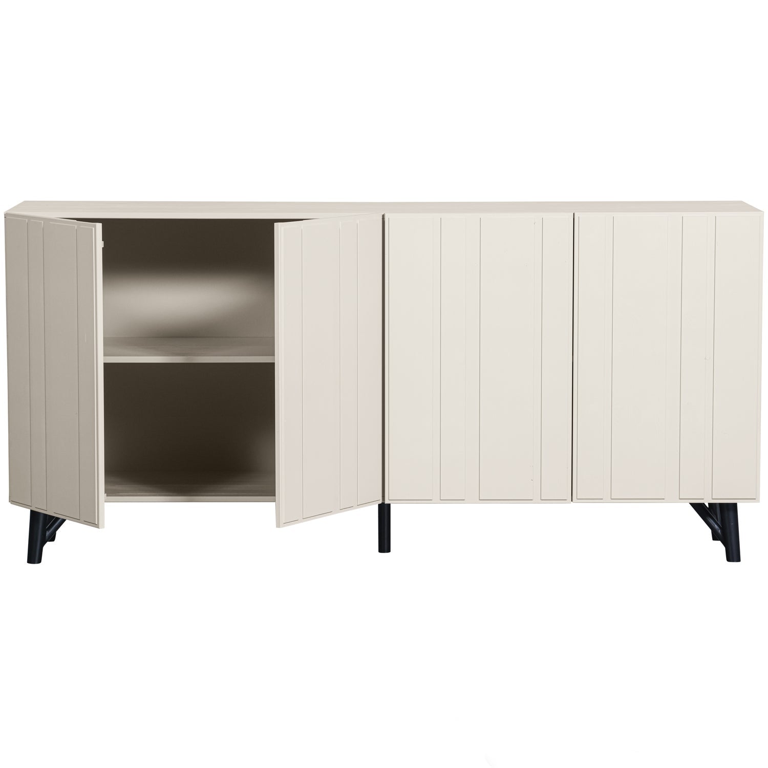 Credenza in legno di pino bianco nebbia Miller 85x181 cm