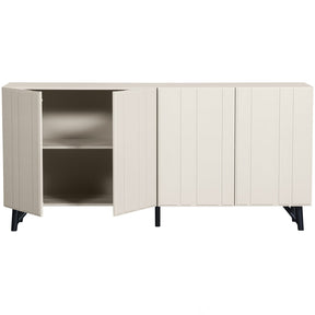 Credenza in legno di pino bianco nebbia Miller 85x181 cm