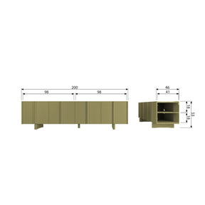 Mobile TV in legno di pino Basu 53x200 cm