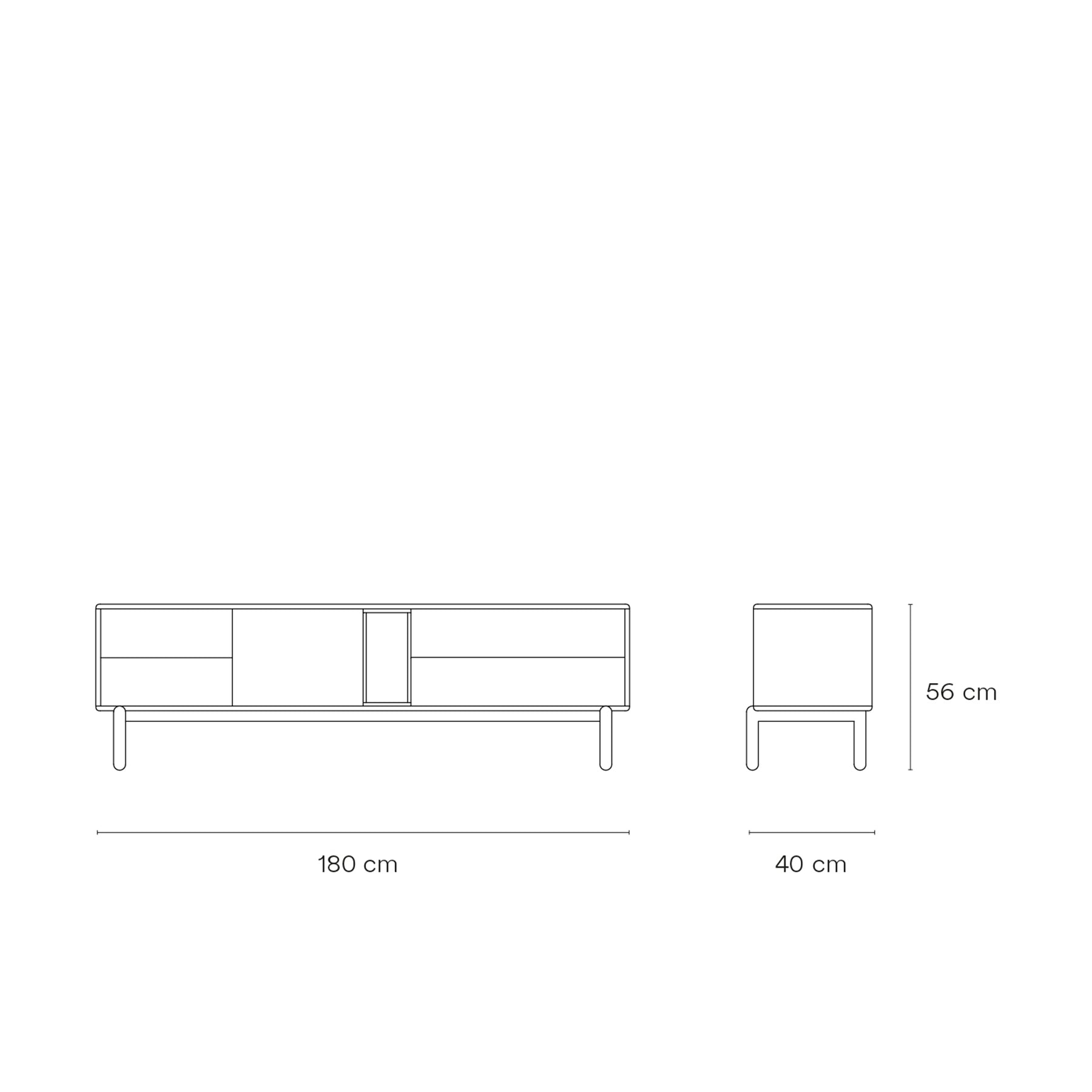 Mobile TV grigio antracite Corvo di Teulat 180x40 cm