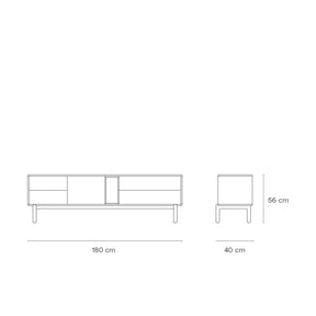 Mobile TV grigio antracite Corvo di Teulat 180x40 cm