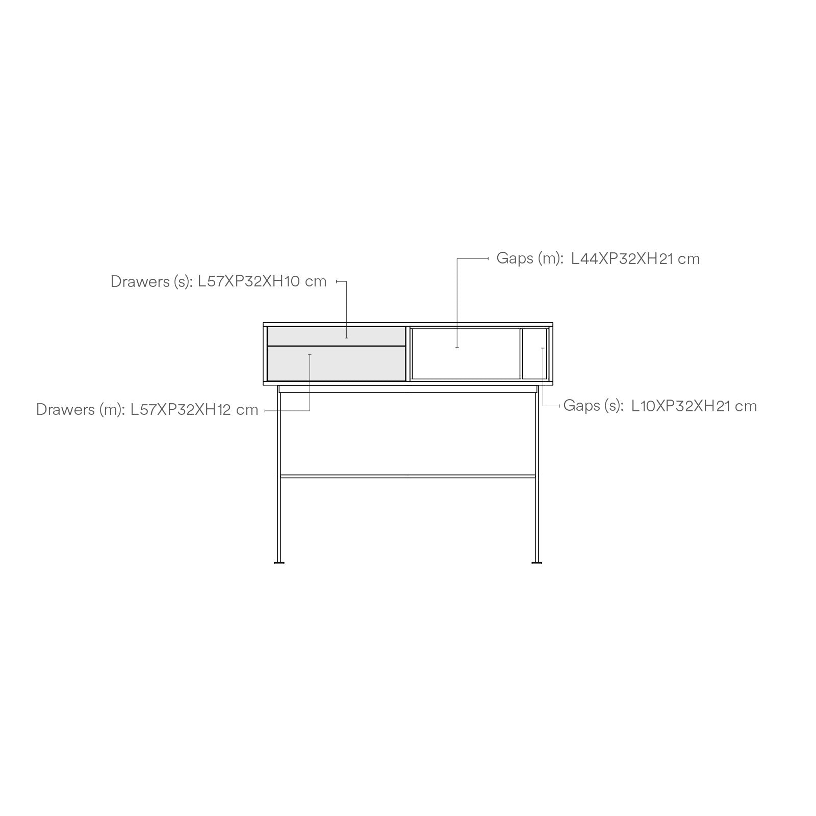 Console 2 cassetti quercia grigio antracite Yoko di Teulat 120x80 cm