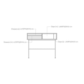 Console 2 cassetti quercia grigio antracite Yoko di Teulat 120x80 cm