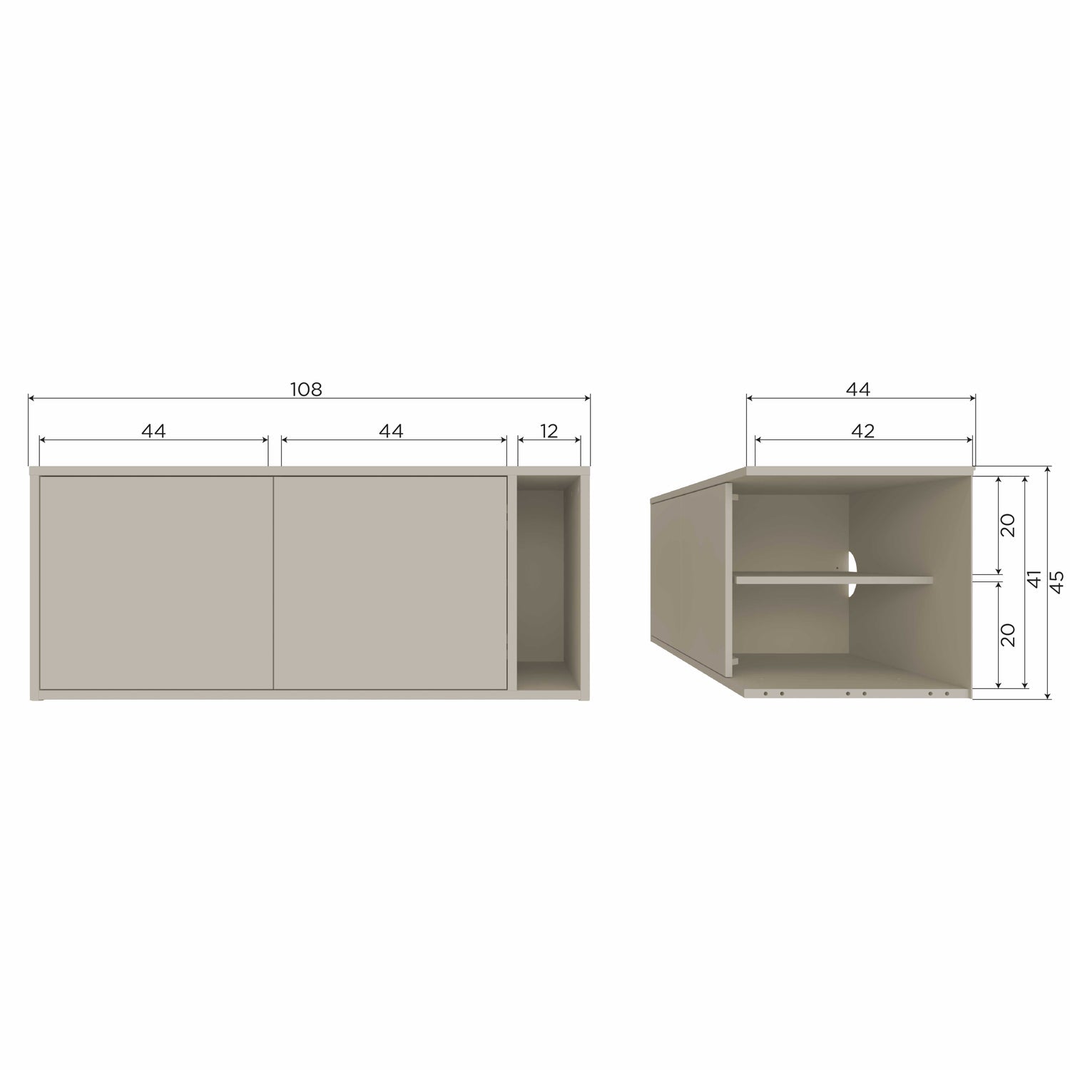 Mobile TV in legno di pino Settle Down 45x108 cm