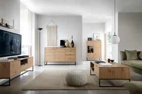 Credenza 1 anta 4 cassetti in legno laminato Ambra 103X89 cm