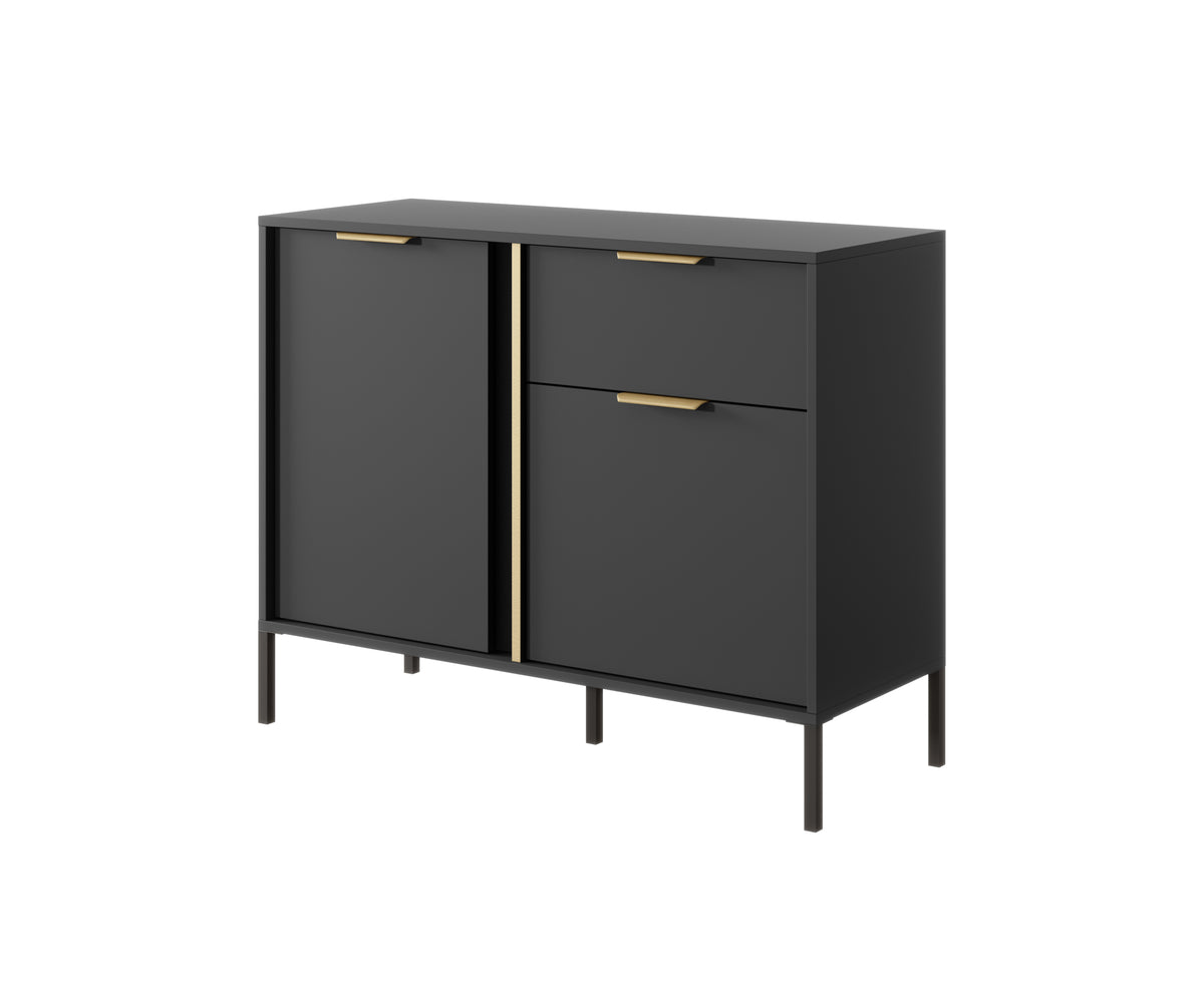 Credenza con 2 ante e 1 cassetto antracite Venere 103x81 cm