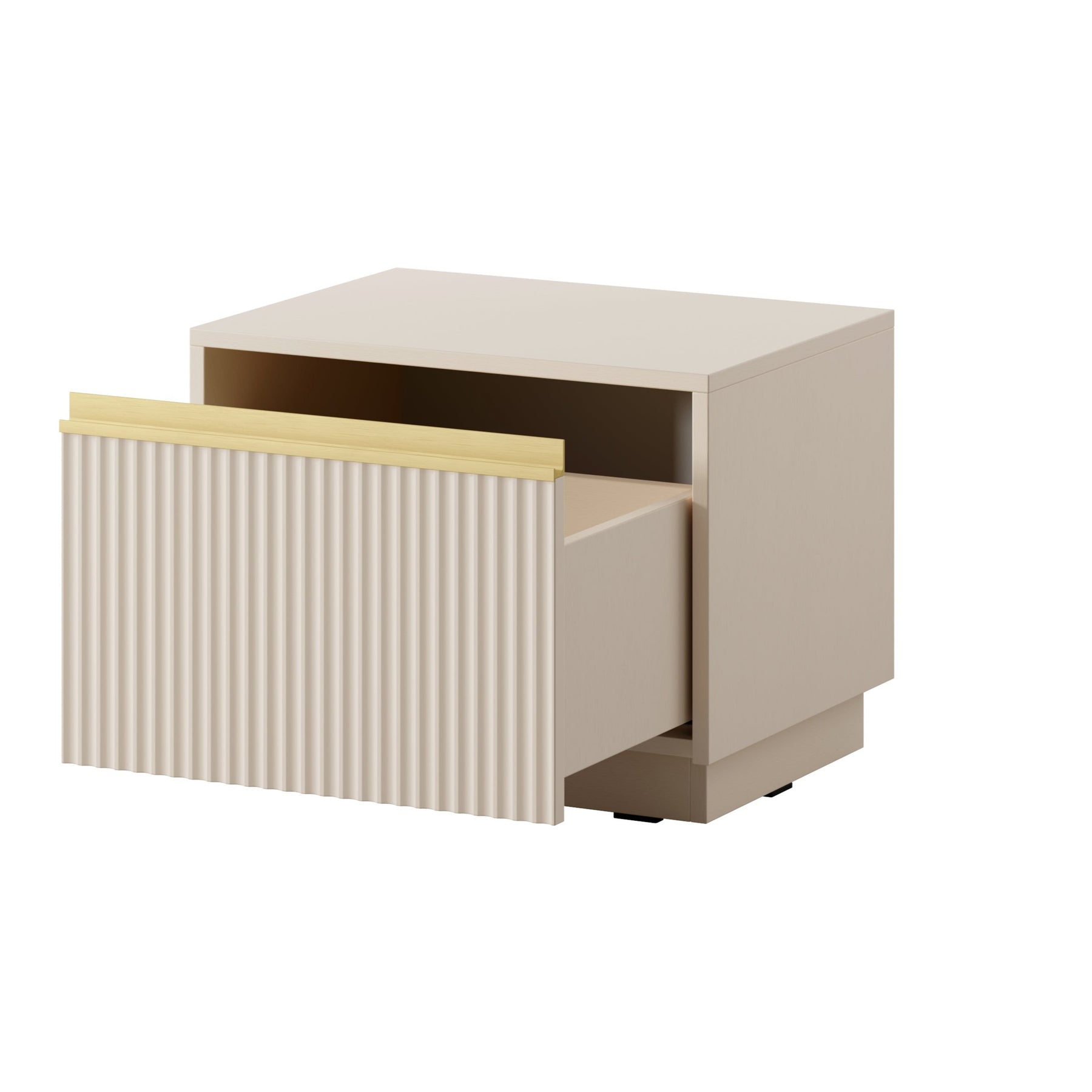 Comodino 1 cassetto in legno laminato Gold 54x42 cm