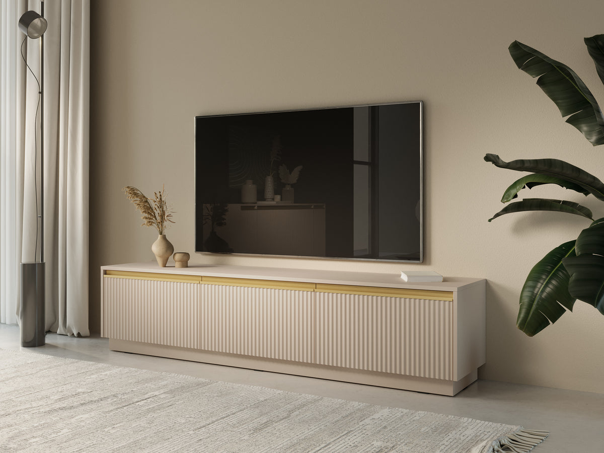 Mobile porta TV 3 ante in legno laminato Gold 180x42 cm