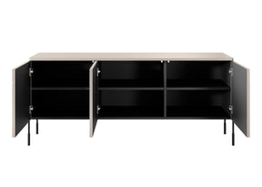 Mobile TV 3 ante cashmere con piede in metallo nero Sonatia 154x65 cm