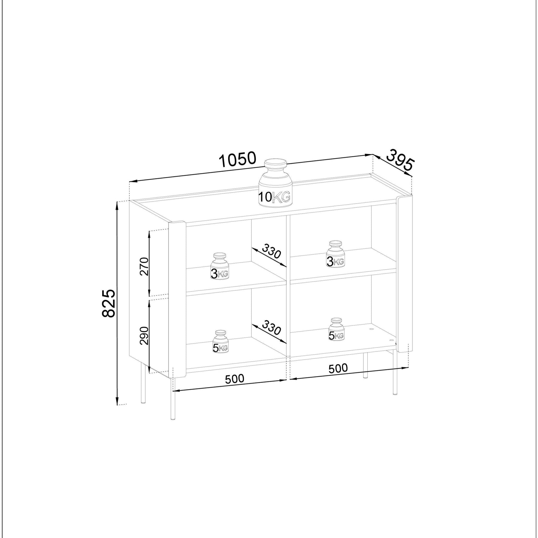 Madia 2 ante in legno laminato noce e cashmere Lumia 105x82 cm