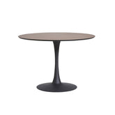 Tavolo nero con piano top noce - Teiro Ø 110