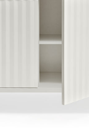 Madia bianco/rovere chiaro 4 cassetti 2 ante Sierra di Teulat 160x47 cm