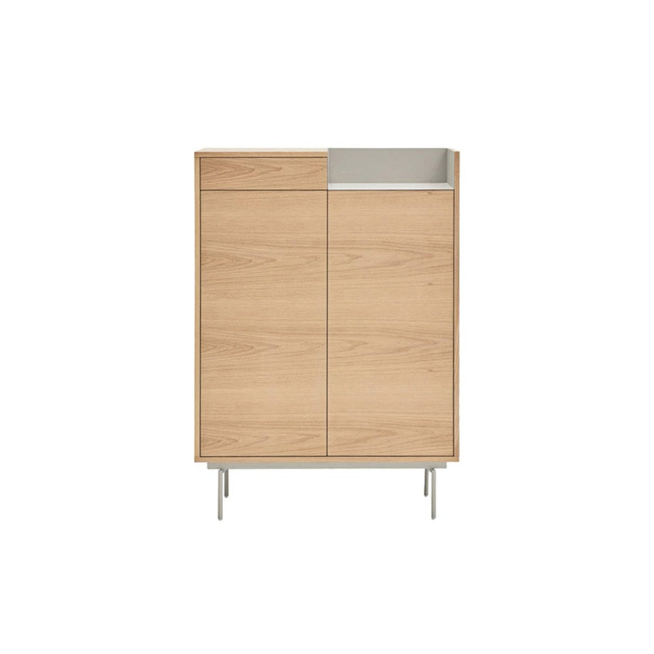 Credenza 2 ante rovere/grigio chiaro Valley di Teulat 92x130 cm