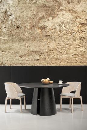 Tavolo in legno nero per sala da pranzo Cep di Teulat Ø137 cm