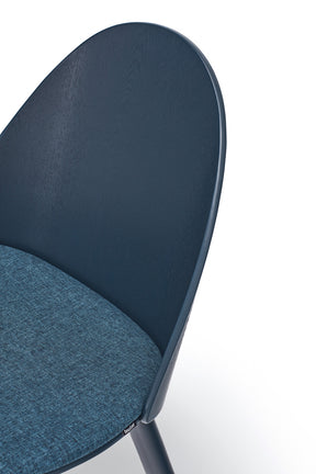 Set 2 sedie legno e tessuto blu Uma