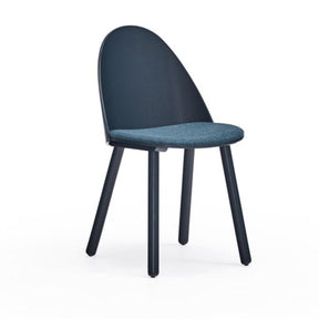 Set 2 sedie legno e tessuto blu Uma
