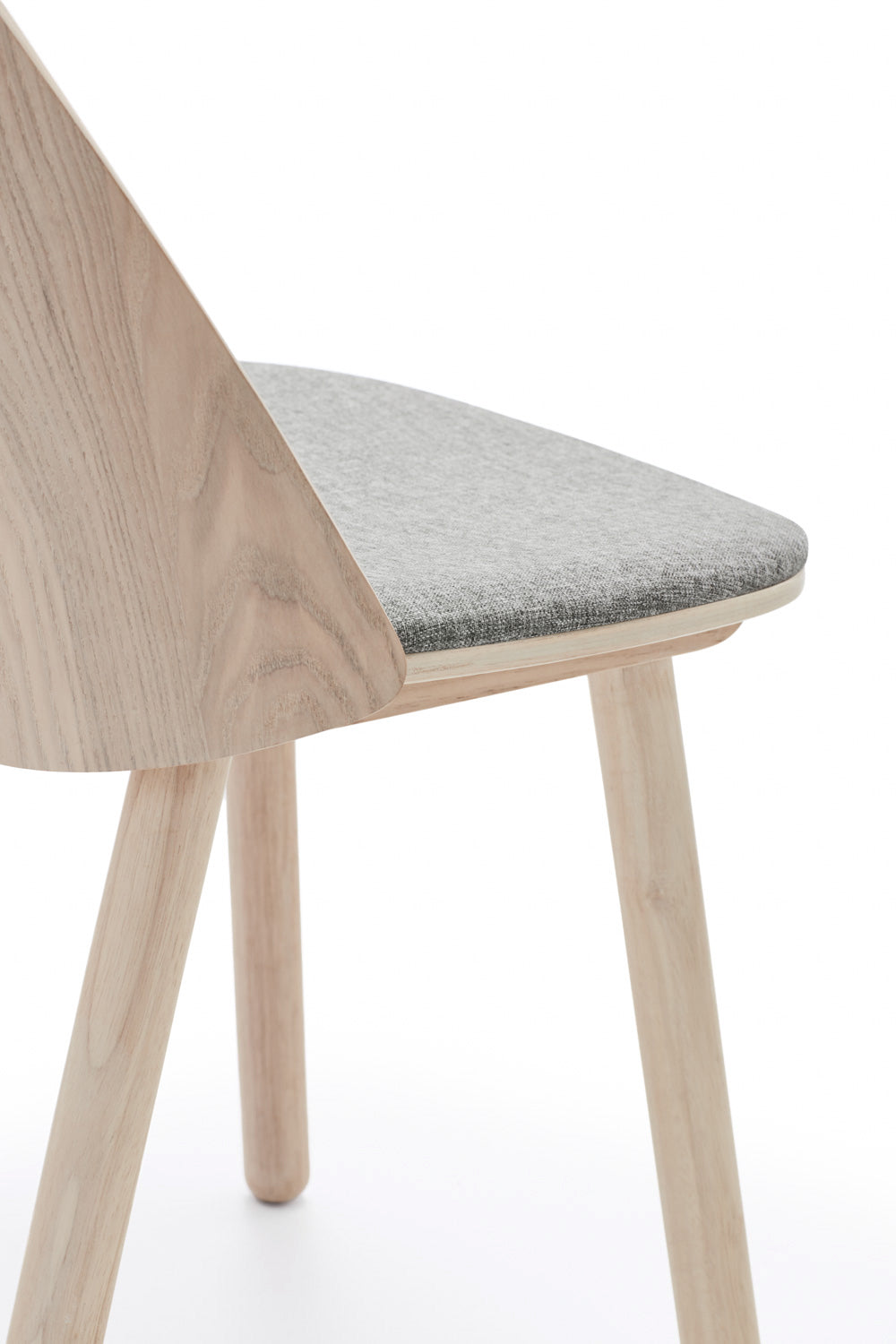 Set 2 sedie legno naturale e tessuto grigio chiaro Uma