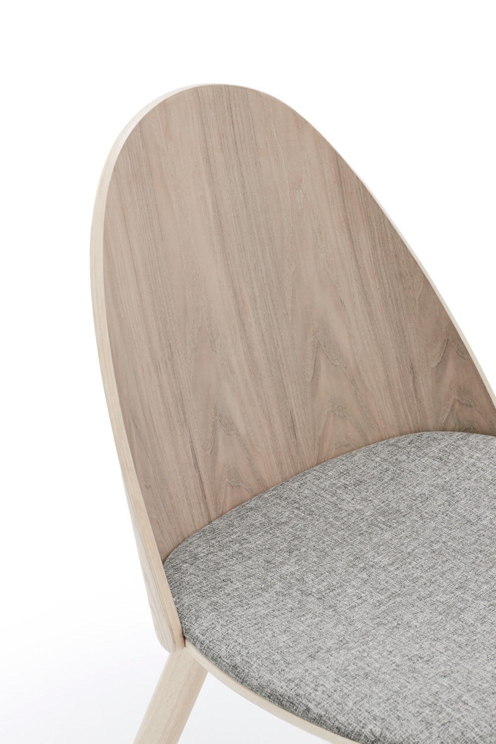 Set 2 sedie legno naturale e tessuto grigio chiaro Uma