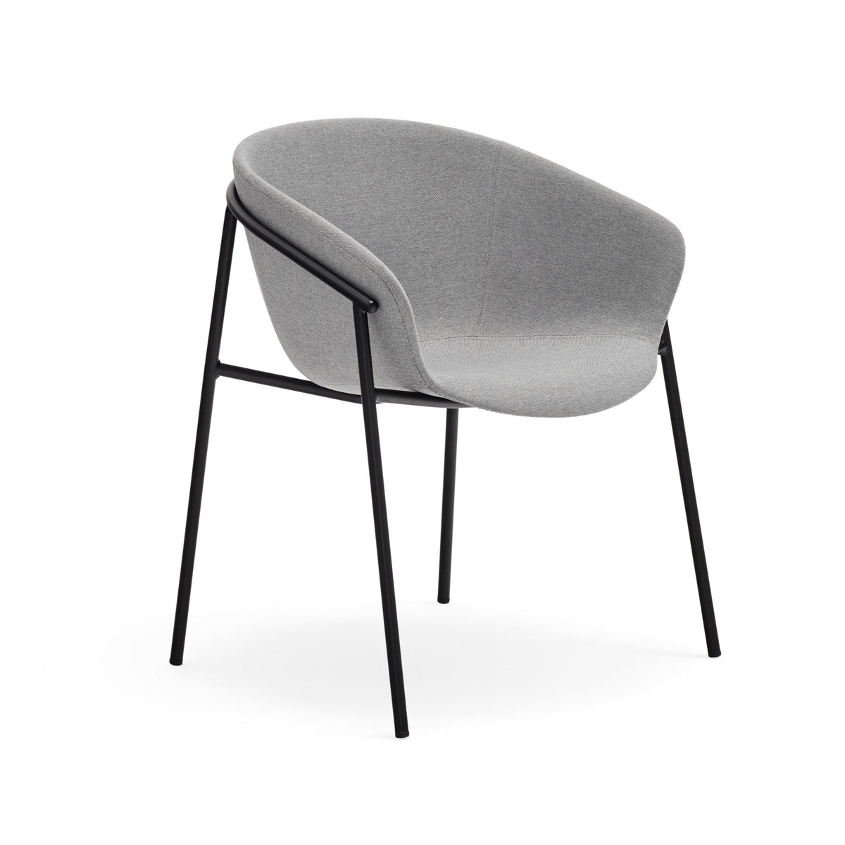Set 2 sedie in poliestere grigio chiaro Hug 66x79 h47 cm