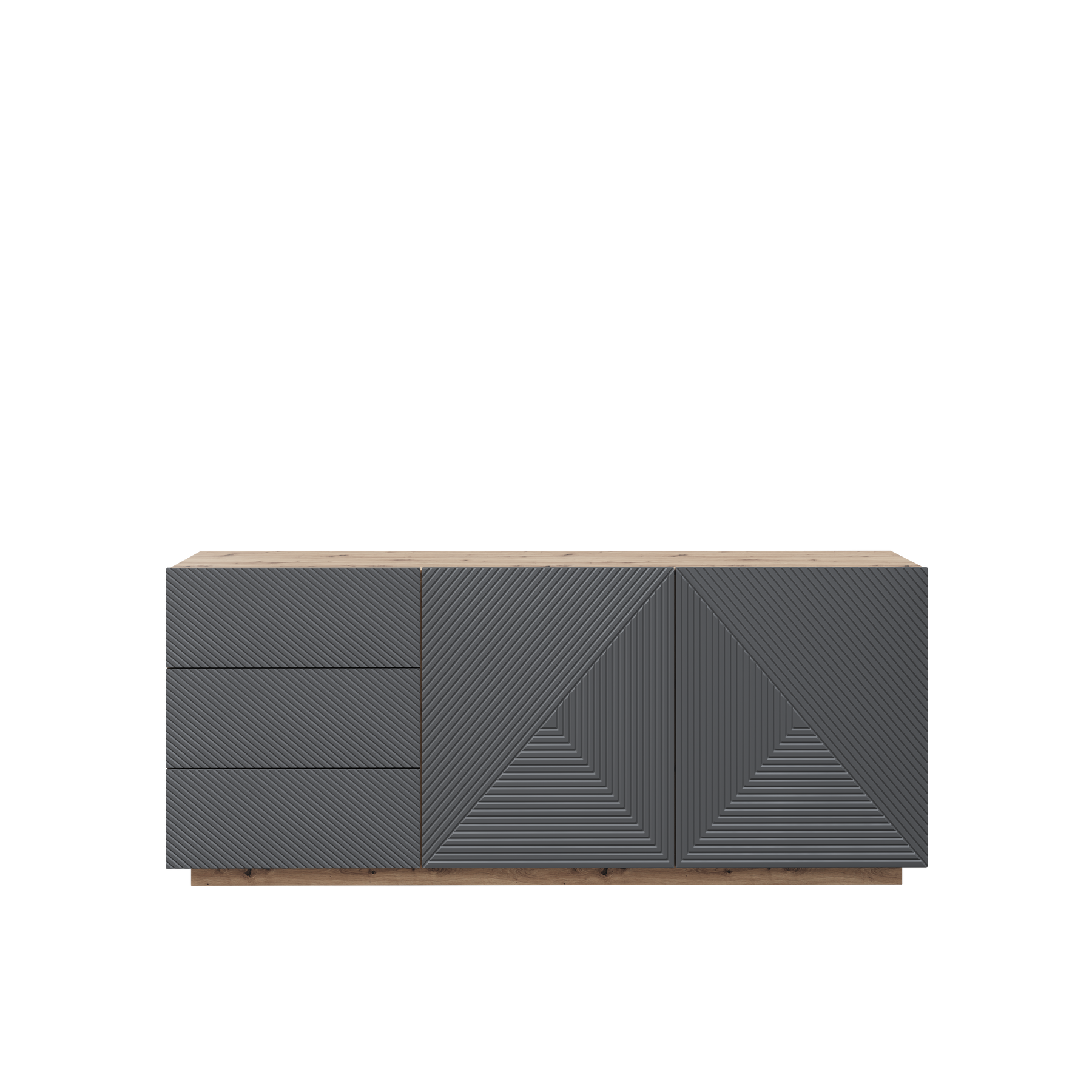 Madia 2 ante 3 cassetti in legno laminato Asha 167 x 43 cm