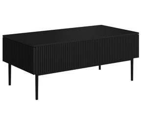 Tavolino Nicole 2 cassetti 120 x 60 cm piede in metallo nero