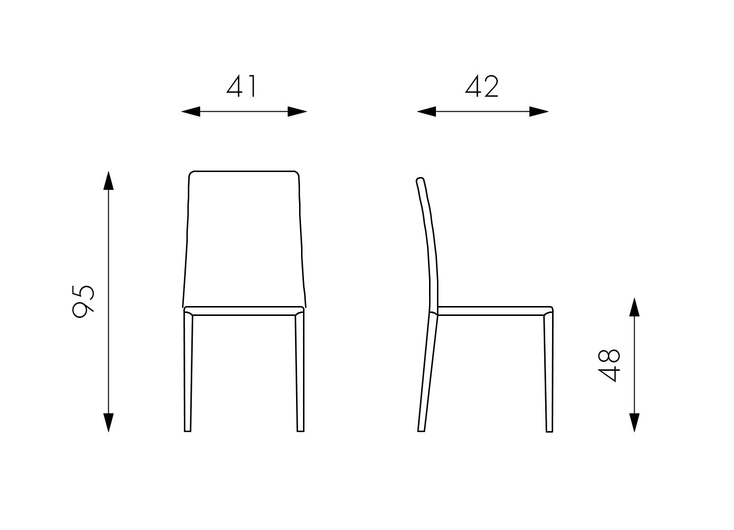 Set 2 sedie similcuoio bianco Giara