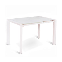 Tavolo allungabile in metallo con top in vetro Chiampo 122x80 cm - allungabile fino a 182 cm