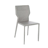 Set 2 sedie similcuoio grigio chiaro Gavia