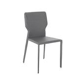 Set 2 sedie similcuoio grigio scuro Gavia