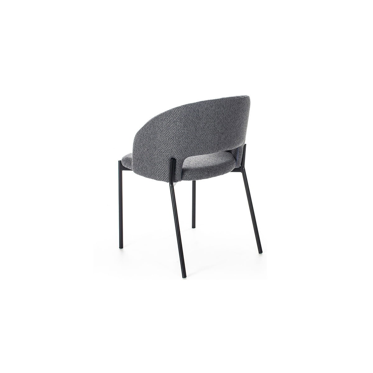 Set 2 sedie in tessuto grigio antracite per soggiorno Chiona