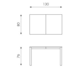 Tavolo Cesano 130 x 80 cm tortora - allungabile fino a 210 cm