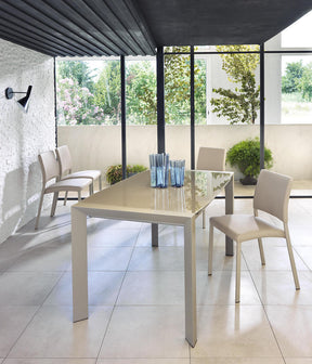 Tavolo allungabile con top in vetro Bunnari 136x85 cm - allungabile fino a 236 cm