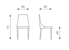 Set 2 sedie sala da pranzo in similpelle bianco Chiebbia