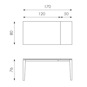 Tavolo allungabile in Ceramica effetto marmo Caldaro 120x80 cm - allungabile fino a 170 cm