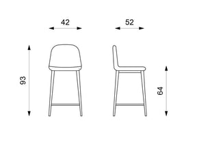 set 2x Sgabello in similpelle Comabbio