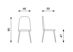 Set 2 sedie in polipropilene grigio scuro Cherasca