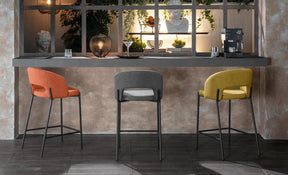 set 2x sgabello in tessuto Carboj