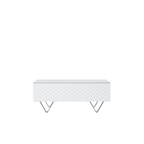 Tavolino 2 ante a ribalta con piede in metallo nero Scalia 120 x 55 cm