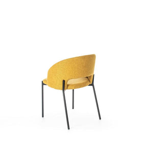 Set 2 sedie in tessuto giallo per soggiorno Chiona