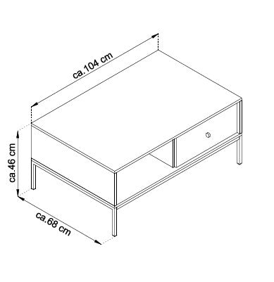 Tavolino Beige con 1 cassetto in legno laminato Canterno 104x68 cm