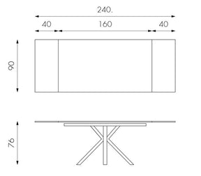 Tavolo allungabile in Ceramica Alserio 160 x 90 cm - allungabile fino a 240 cm