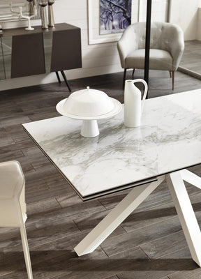 Tavolo allungabile in Ceramica effetto Marmo Alserio 160 x 90 cm - allungabile fino a 240 cm